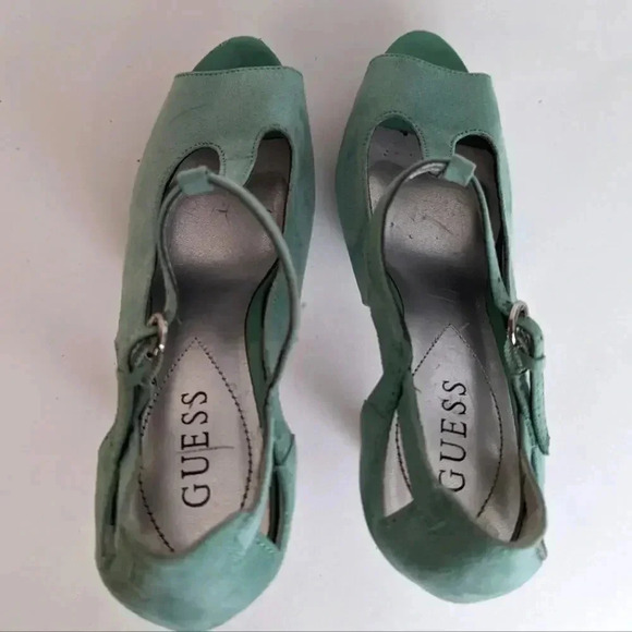 Guess Mary Jane Tiffany Blue Platform Heels - 7.5 - Picture 8 of 11